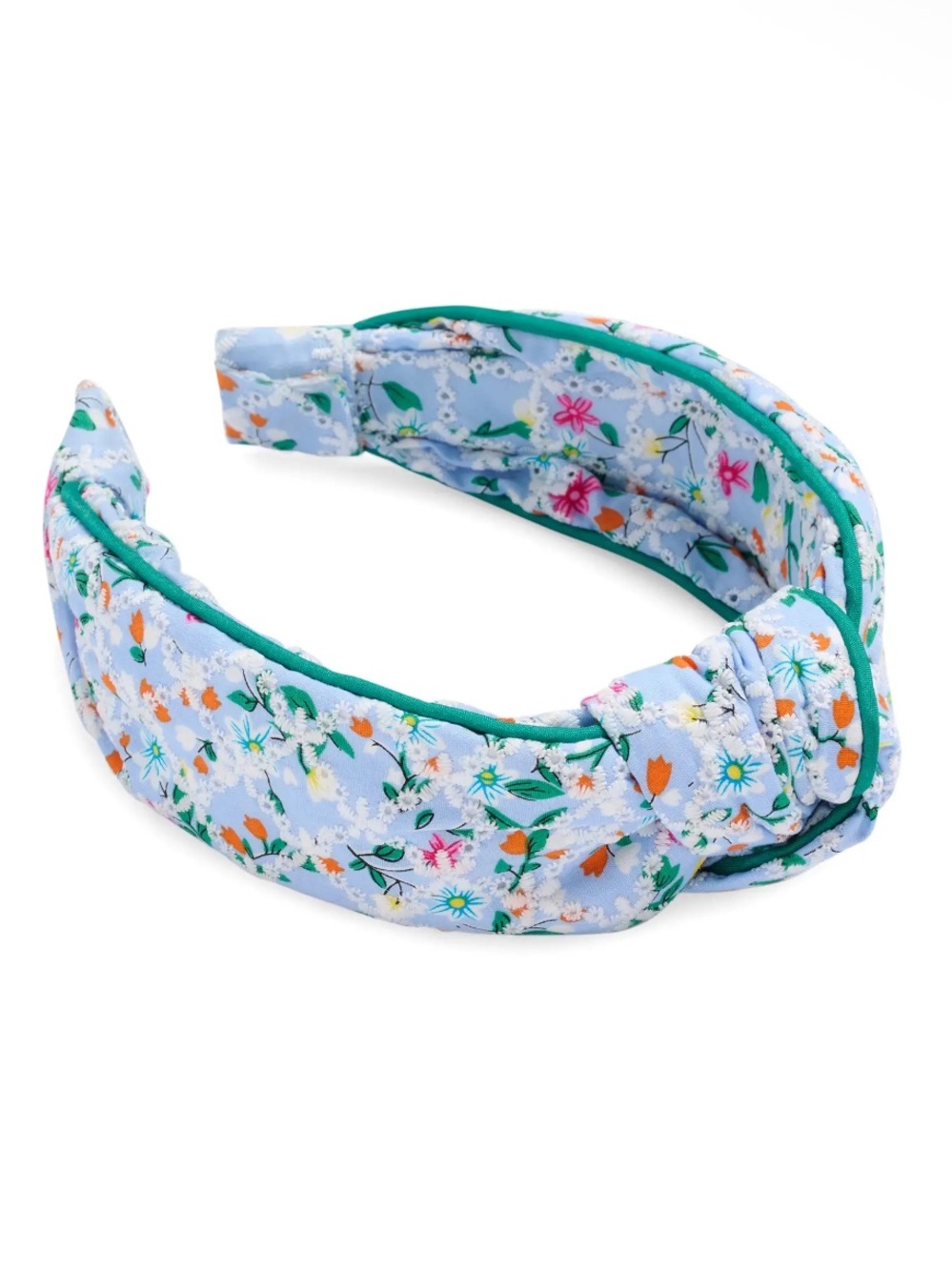 Shiraleah Pale Blue Floral Piped Knot Headband